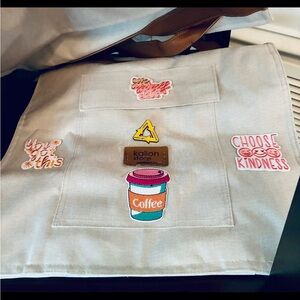 Canvas Tote Bag with Patches